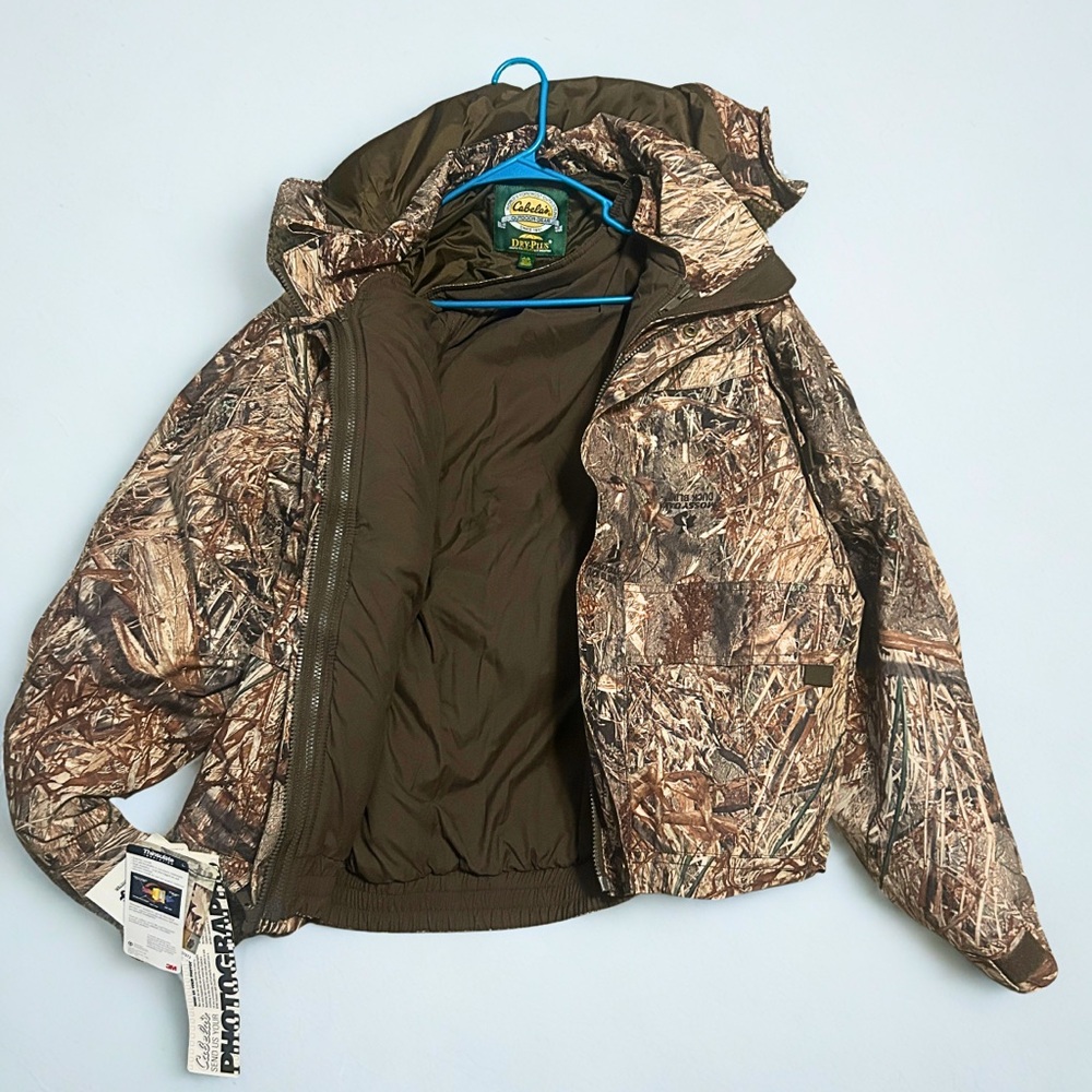 NWT Cabela’s Dry Plus Dri Hooded Camo Fowl 4-in-1 Wading Jacket Duck Blind Sz L - Picture 5 of 7